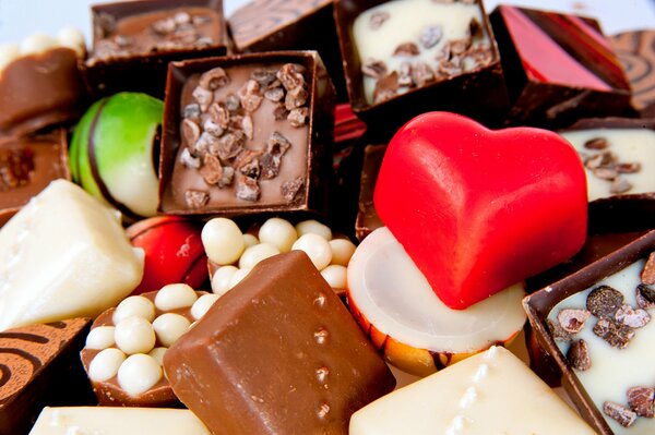 Chocolates con una variedad de rellenos