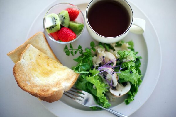 Photos of a healthy breakfast in macro format