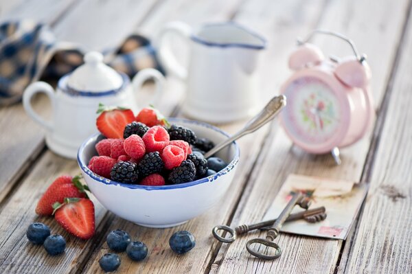 Breakfast of fresh berries