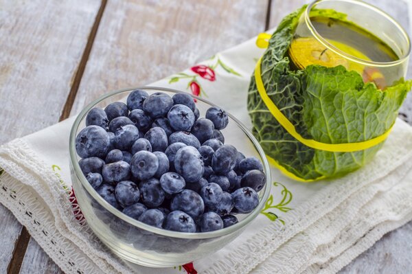 Blueberries in a beautiful composition