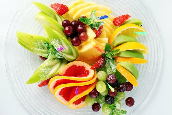 Fruit salad. A bright and light dish