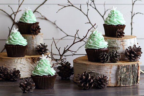 Süße Winter-Cupcakes mit sanfter Creme