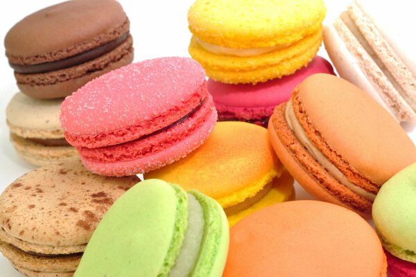 Macaroon cookies of different colors