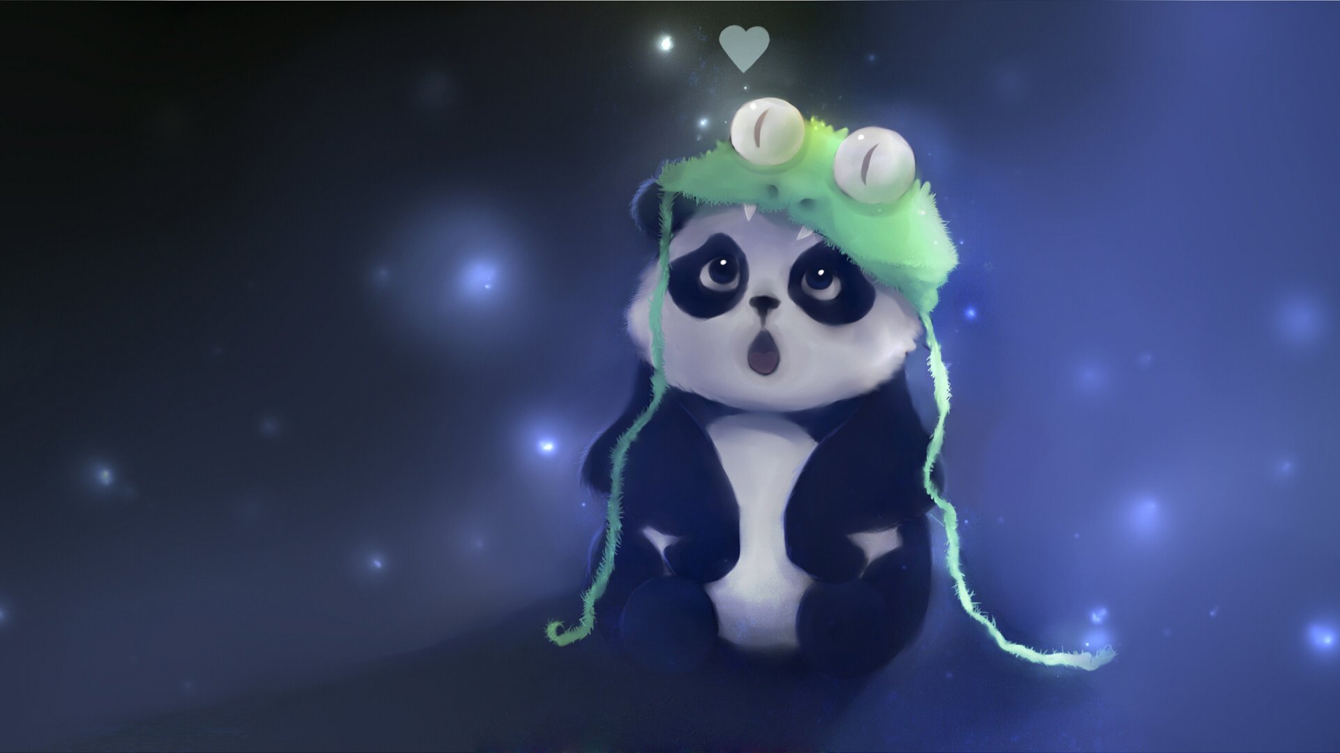 panda niedźwiedź miś serce czapka wąż żaba niespodzianka wygląd rysunek cuteabsurd artysta apofi