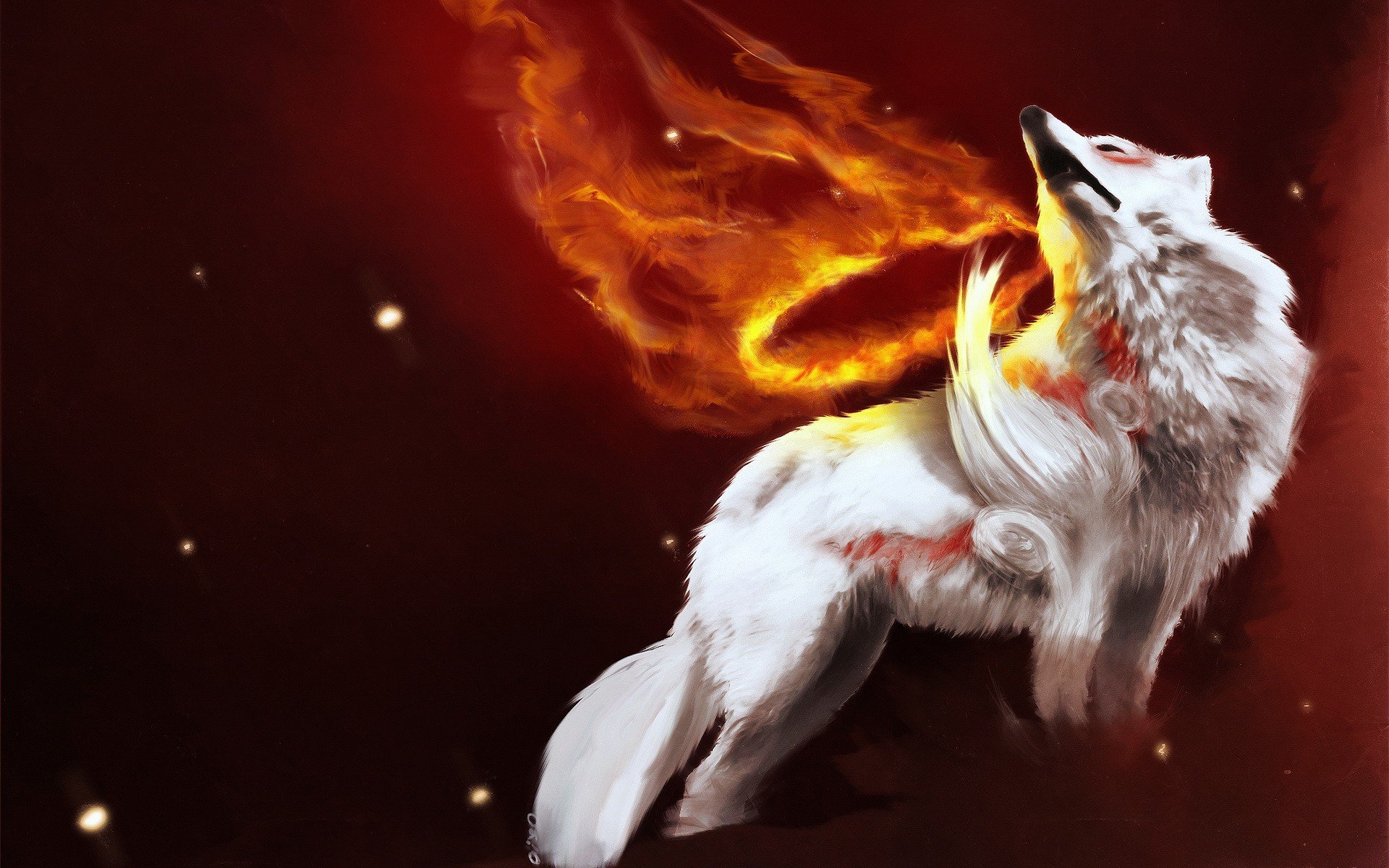 wolf fire picture