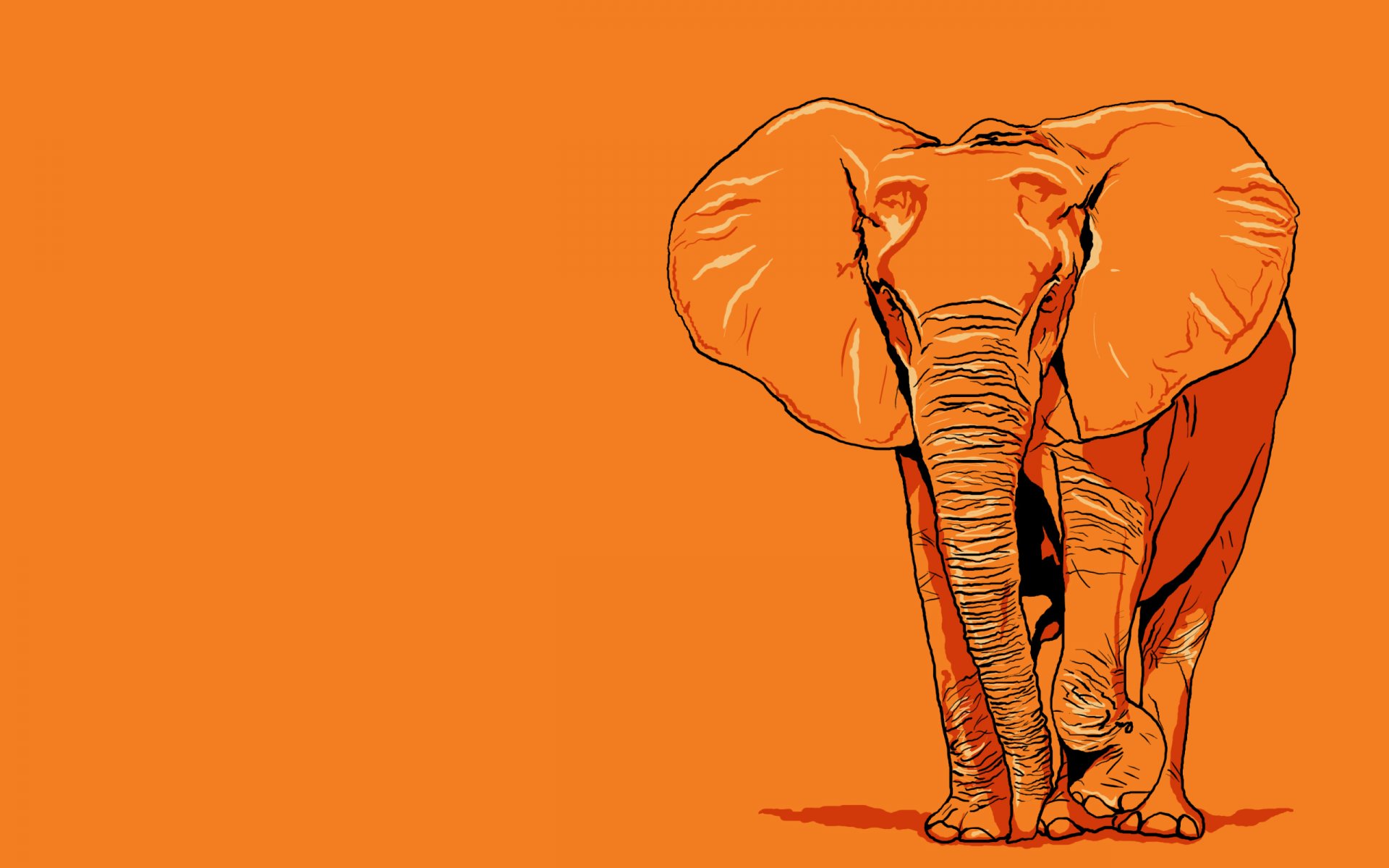 elefante gigante naranja