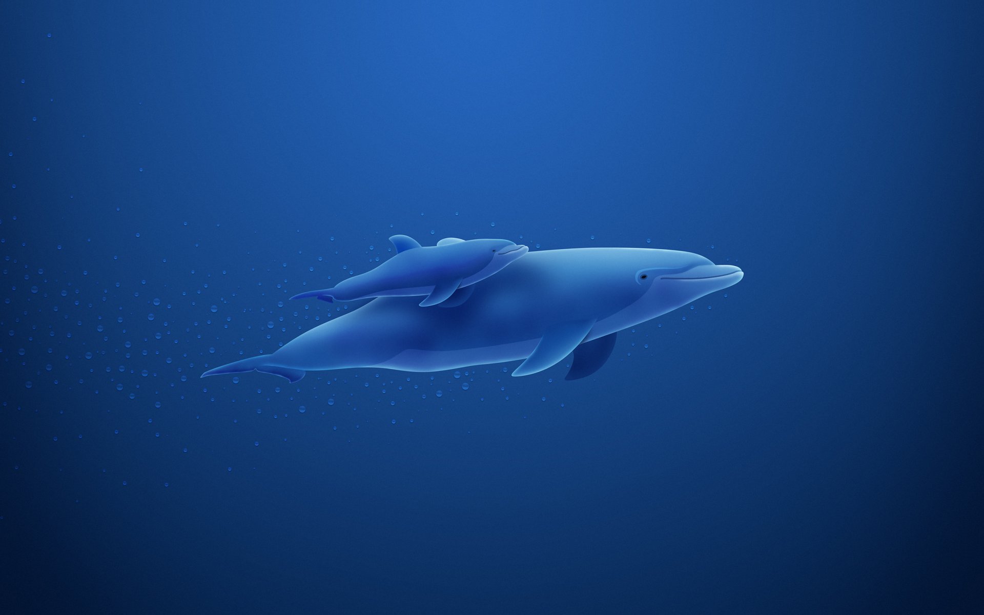 delphin blasen blau