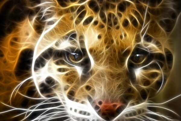 Art wallpaper predatory cat