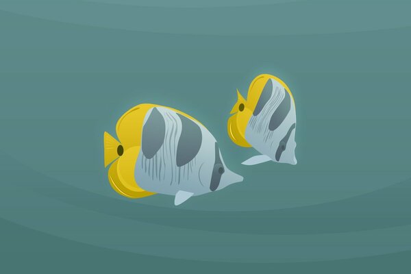 Dwie ryby pływają obraz