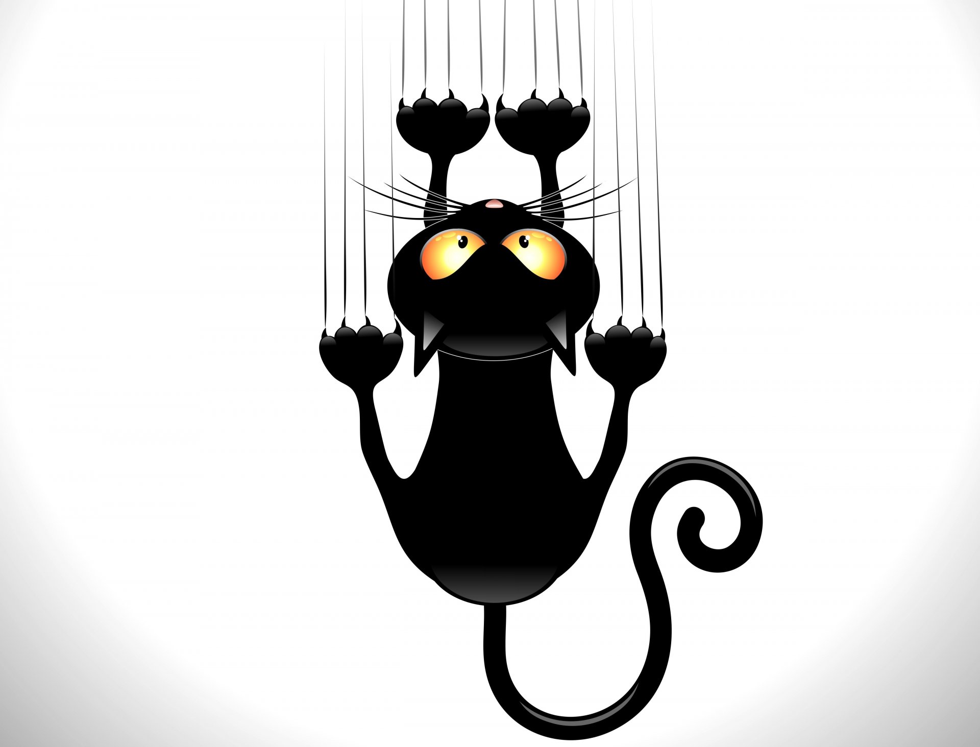 cat black animals view claws tail vector