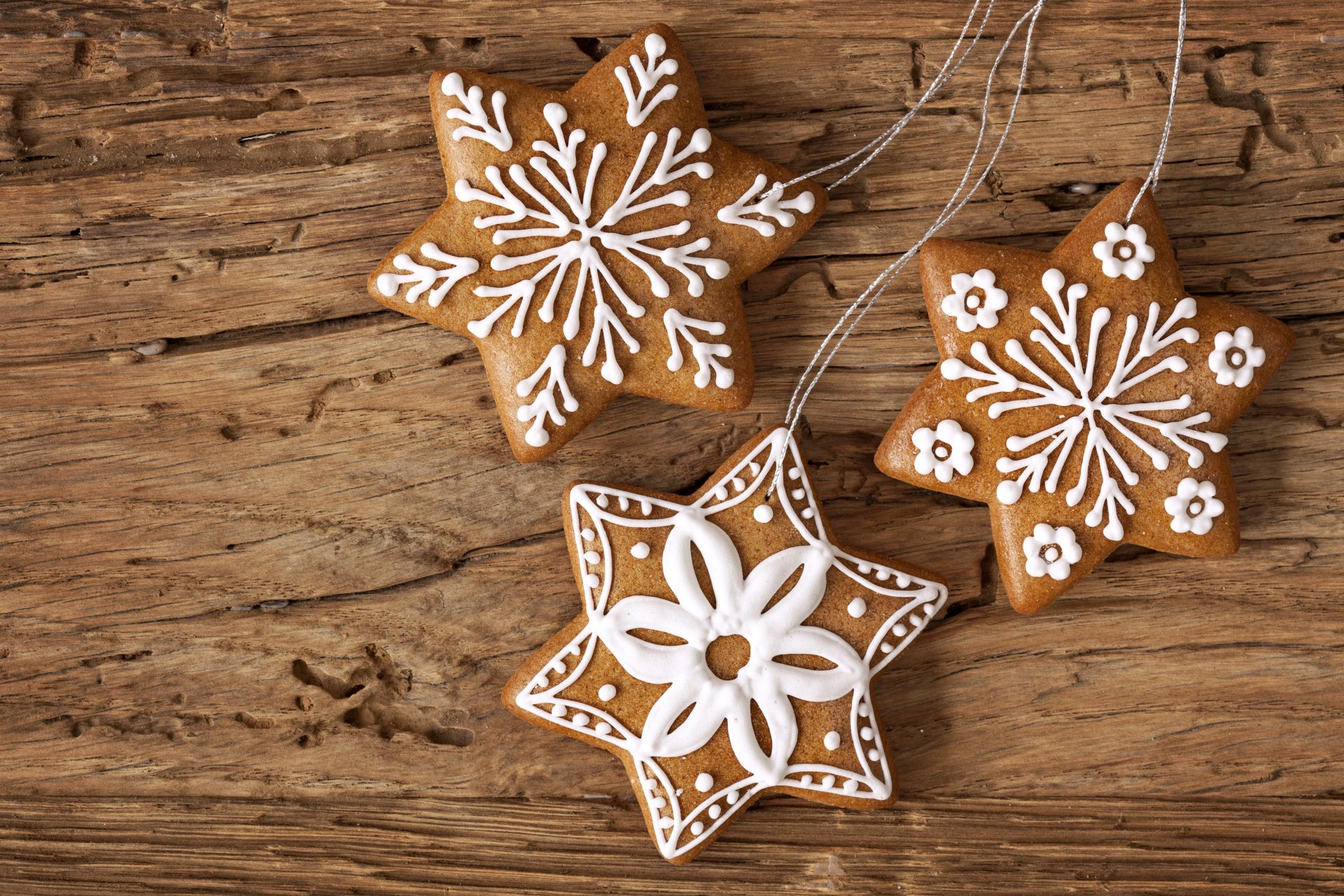 galletas año nuevo estrellas estrellas copos de nieve glaseado hornear postre año nuevo navidad