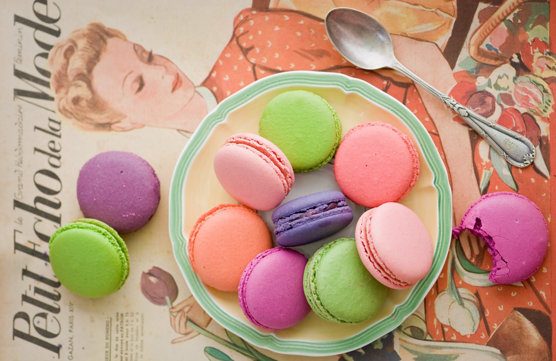 galletas macaron macaron multicolor surtidos cuchara anna verdina