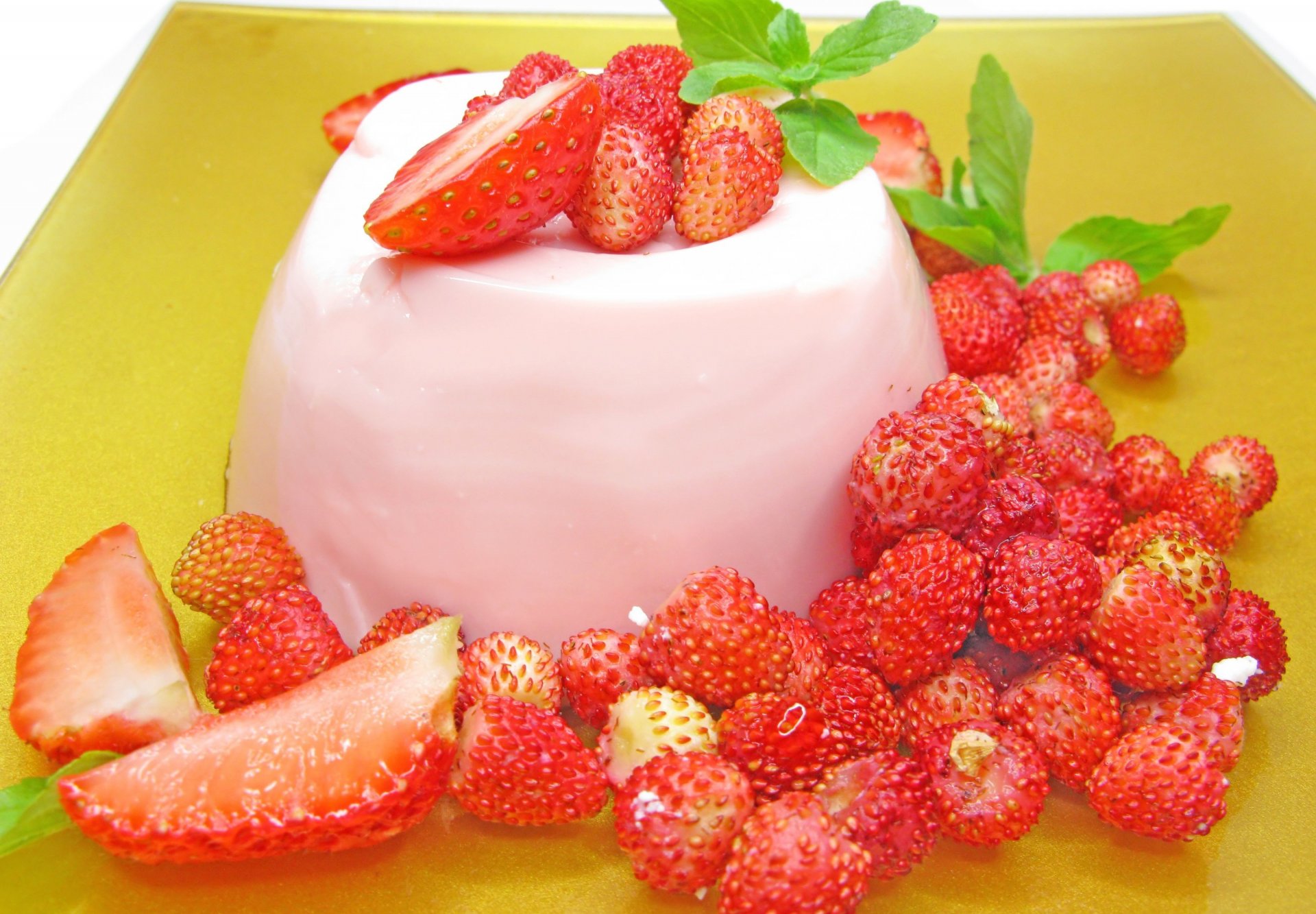 cibo fragola dessert dolce bacche rosso sfondo carta da parati widescreen schermo intero widescreen