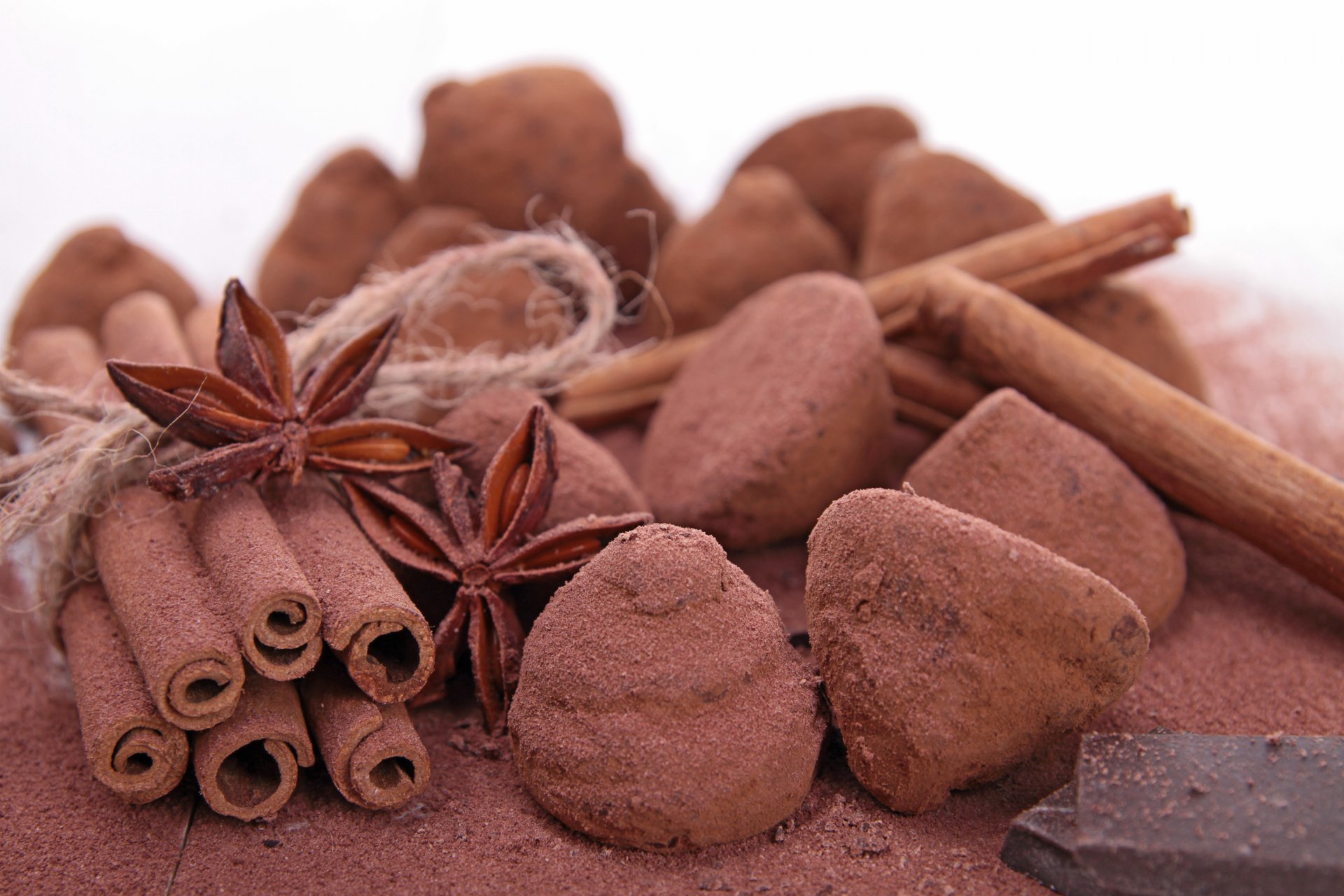 chocolate candy truffles cinnamon star anise