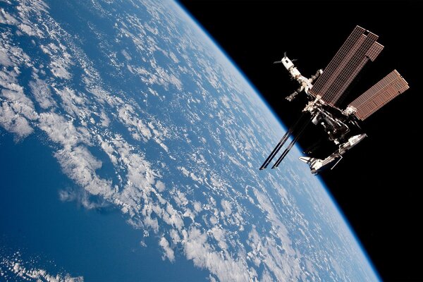 The ISS station in Earth orbit