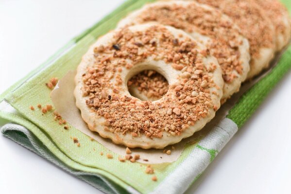 Large-format background. Cookies with crumbs