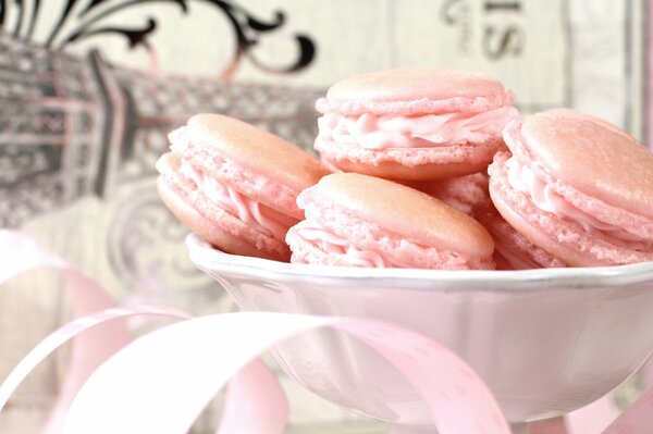 Pink macaroon. background. wallpaper