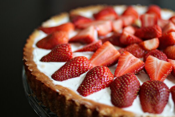 Tarta de queso de fresa