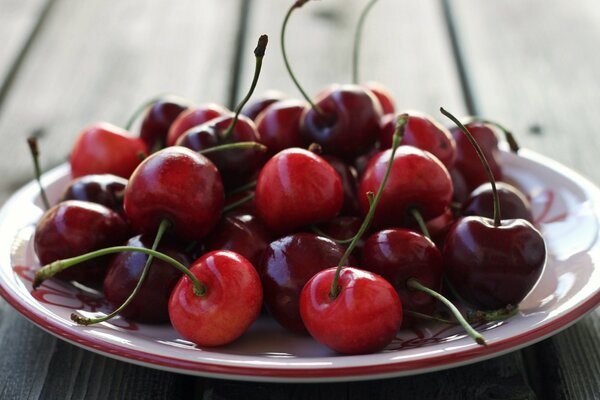 Delicious picked berries on a plate