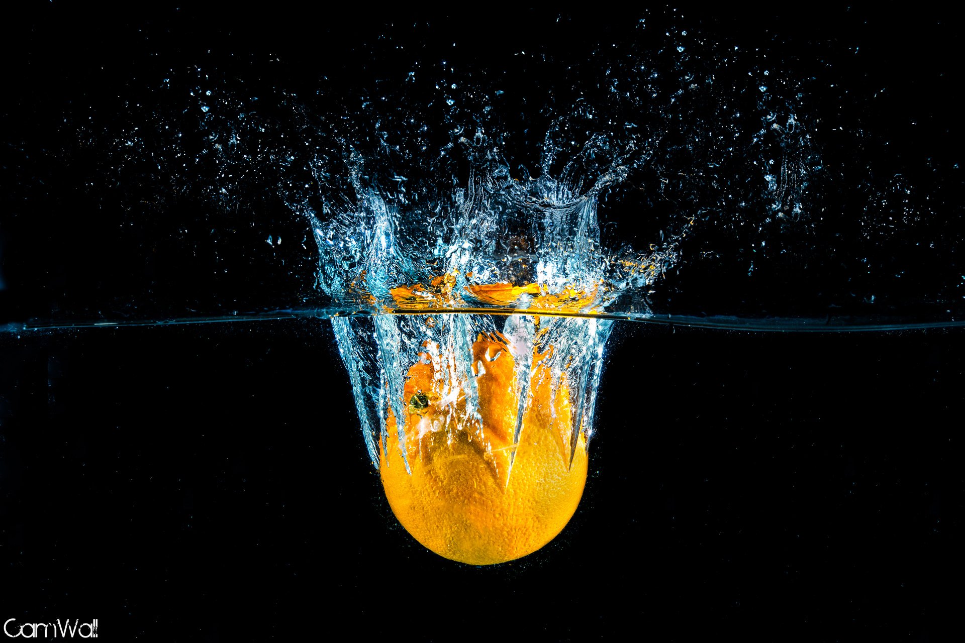 citrus lemon orange splash water spray