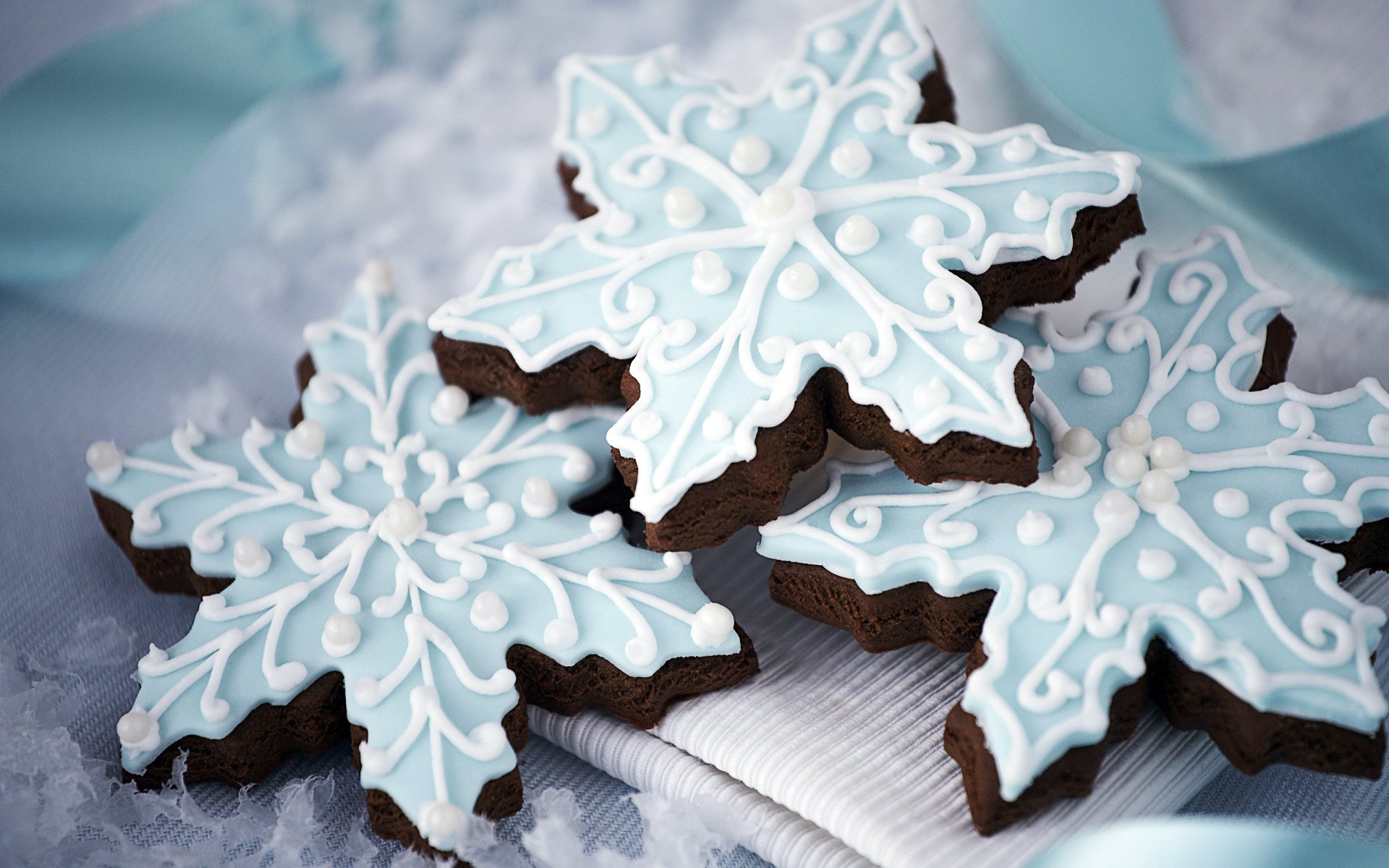 biscuits nouvel an glaçage flocons de neige dessert pâtisserie doux vacances