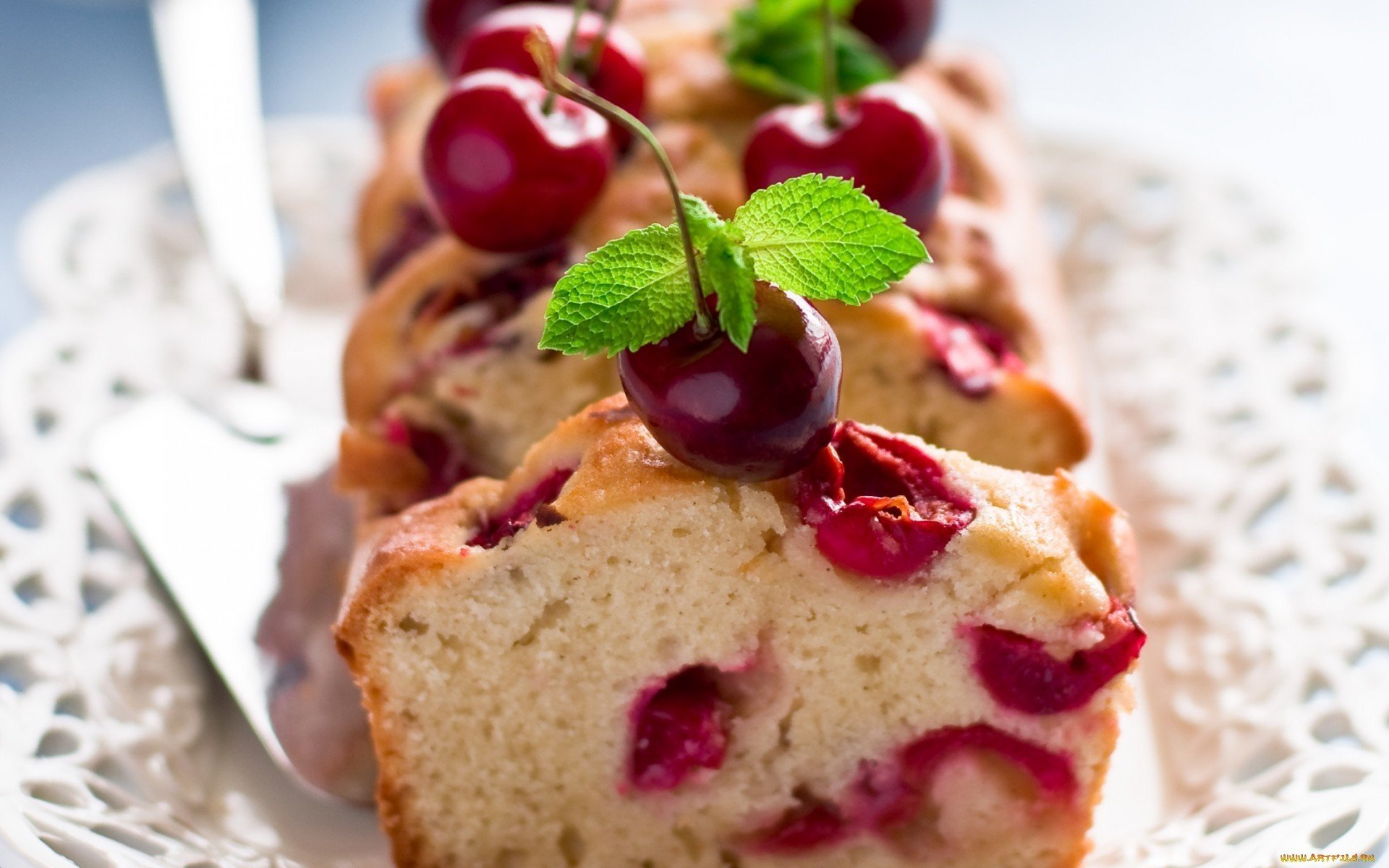 comida dulce pastel cereza hojas hojaldre mermelada fondo fondo de pantalla