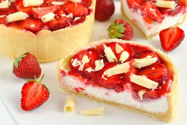 Dessert aux fraises au chocolat blanc