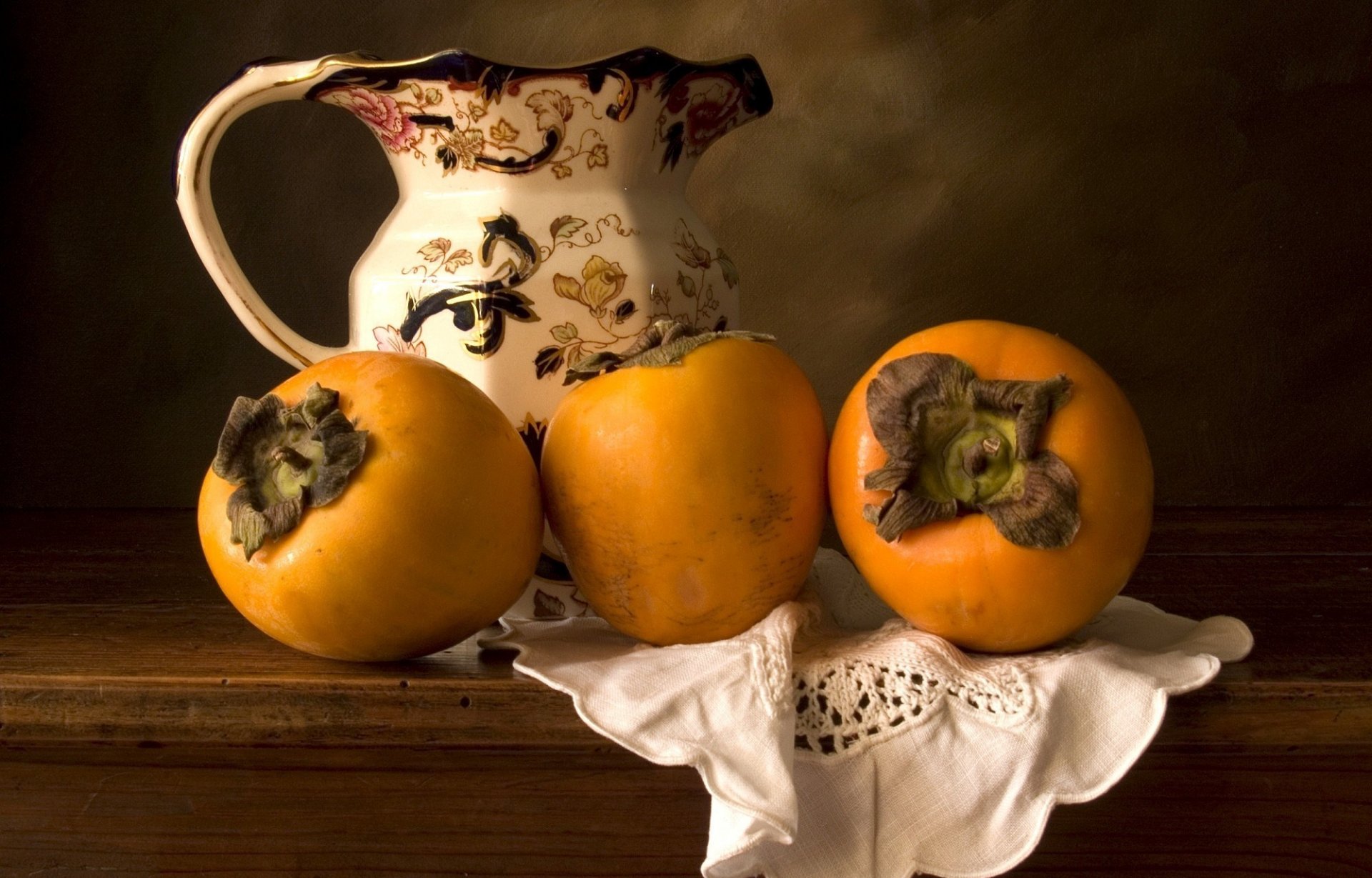 food fruits persimmon delicious pitcher