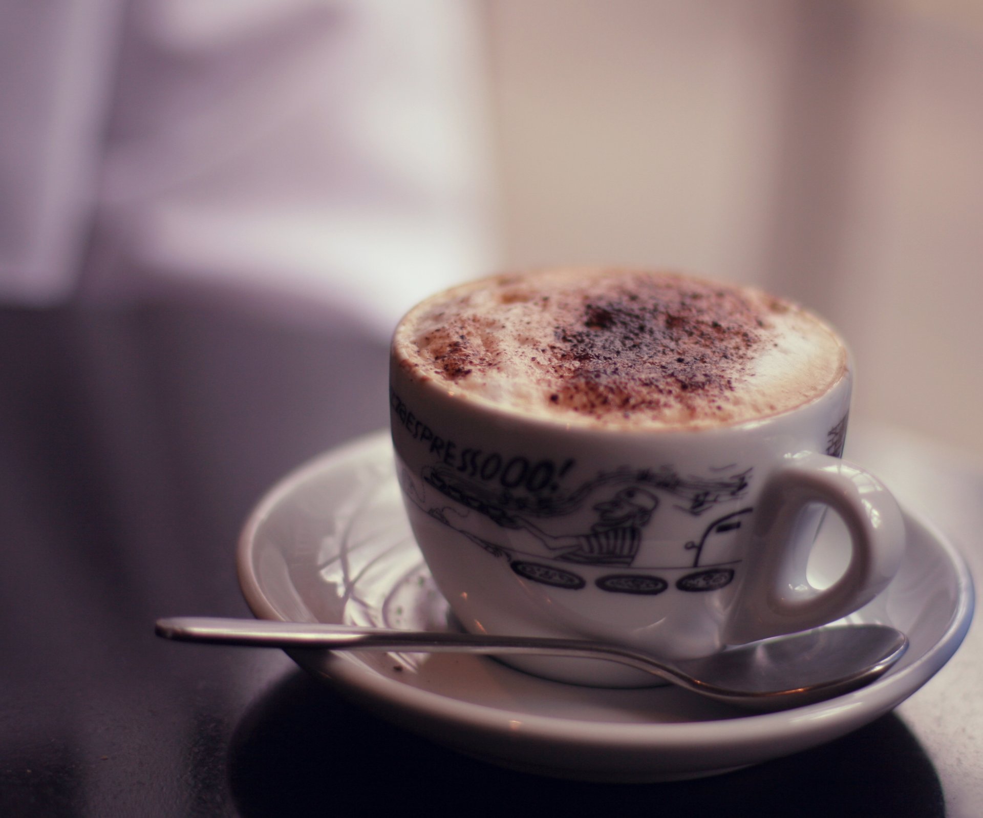 comida estado de ánimo café cacao capuchino leche taza taza chocolate plato cuchara vajilla patrón cálido caliente sabroso fondo fondo de pantalla de pantalla ancha fondo de pantalla hd fondo de pantalla de pantalla completa