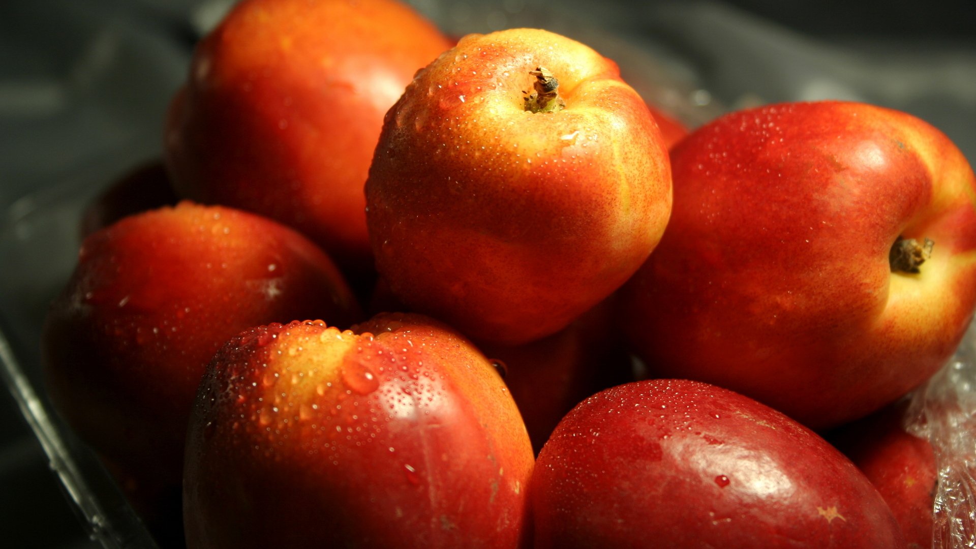 essen obst lecker nützlich äpfel rot tropfen wasser makro