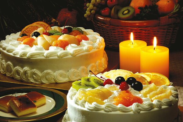 Due torte alla luce di due candele