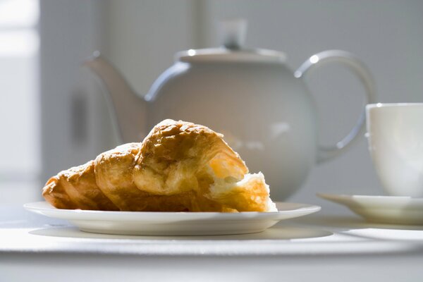 Coffee and croissant wonderful breakfast