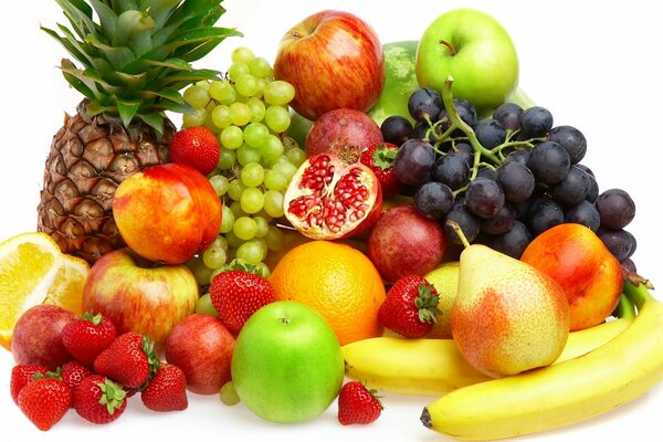 Abundancia de diferentes frutas maduras