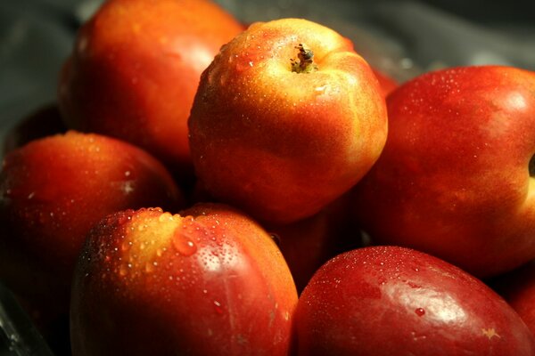 Freshly washed apples