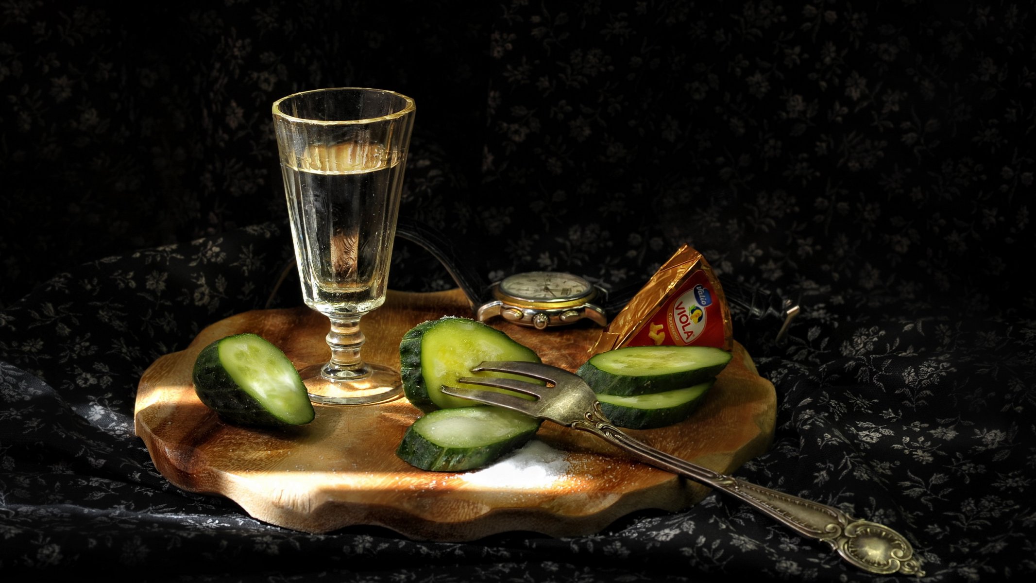 wodka glas gurke