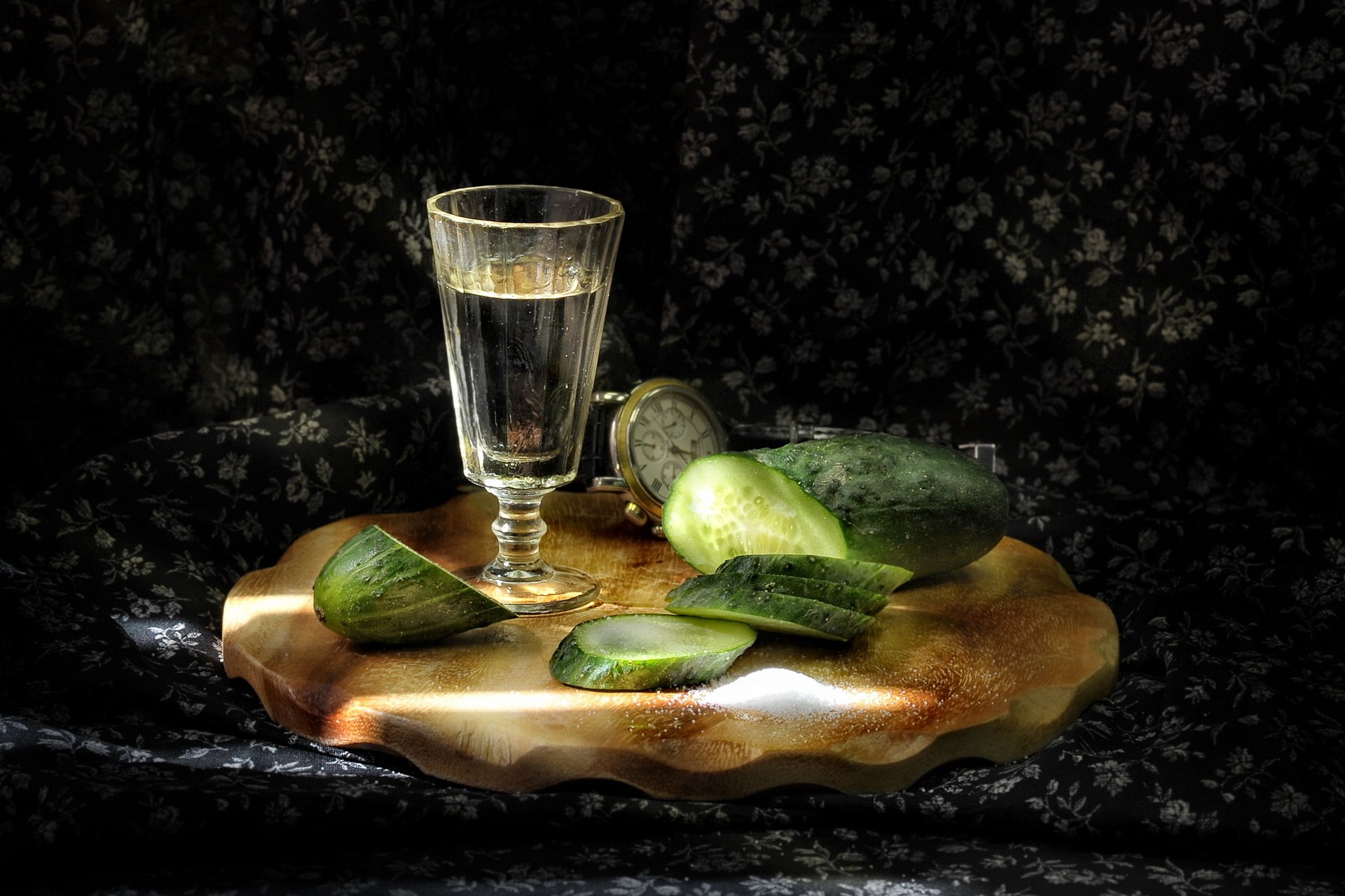 gurke stapel wodka salz snack urlaub
