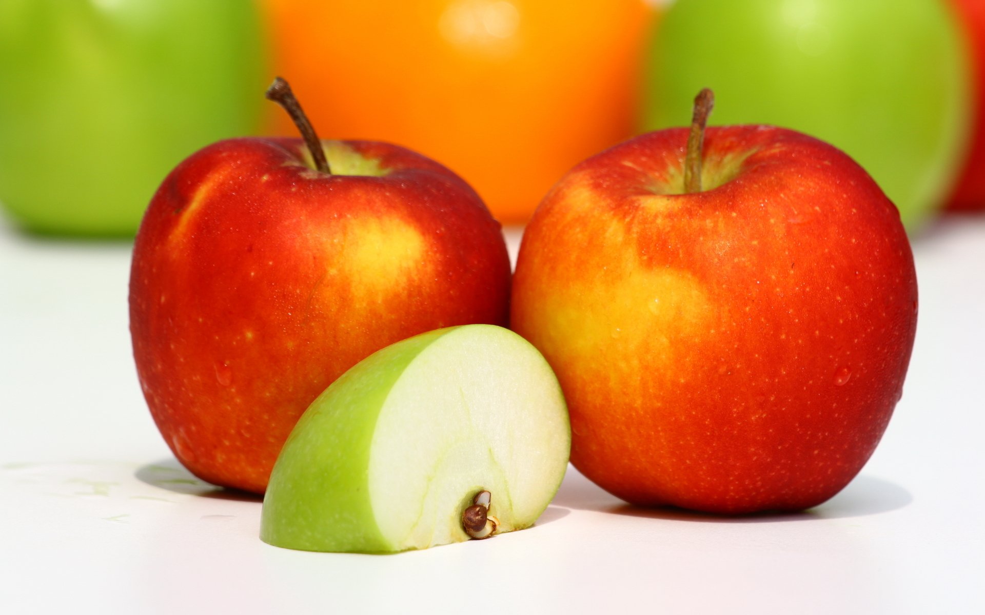 food food fruit apples red green slice tasty healthy macro
