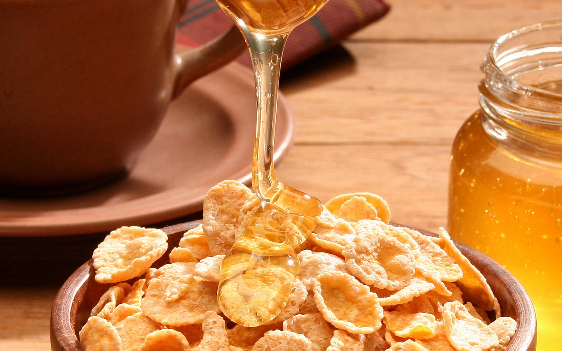 food sweet flakes honey of the bank dish light breakfast