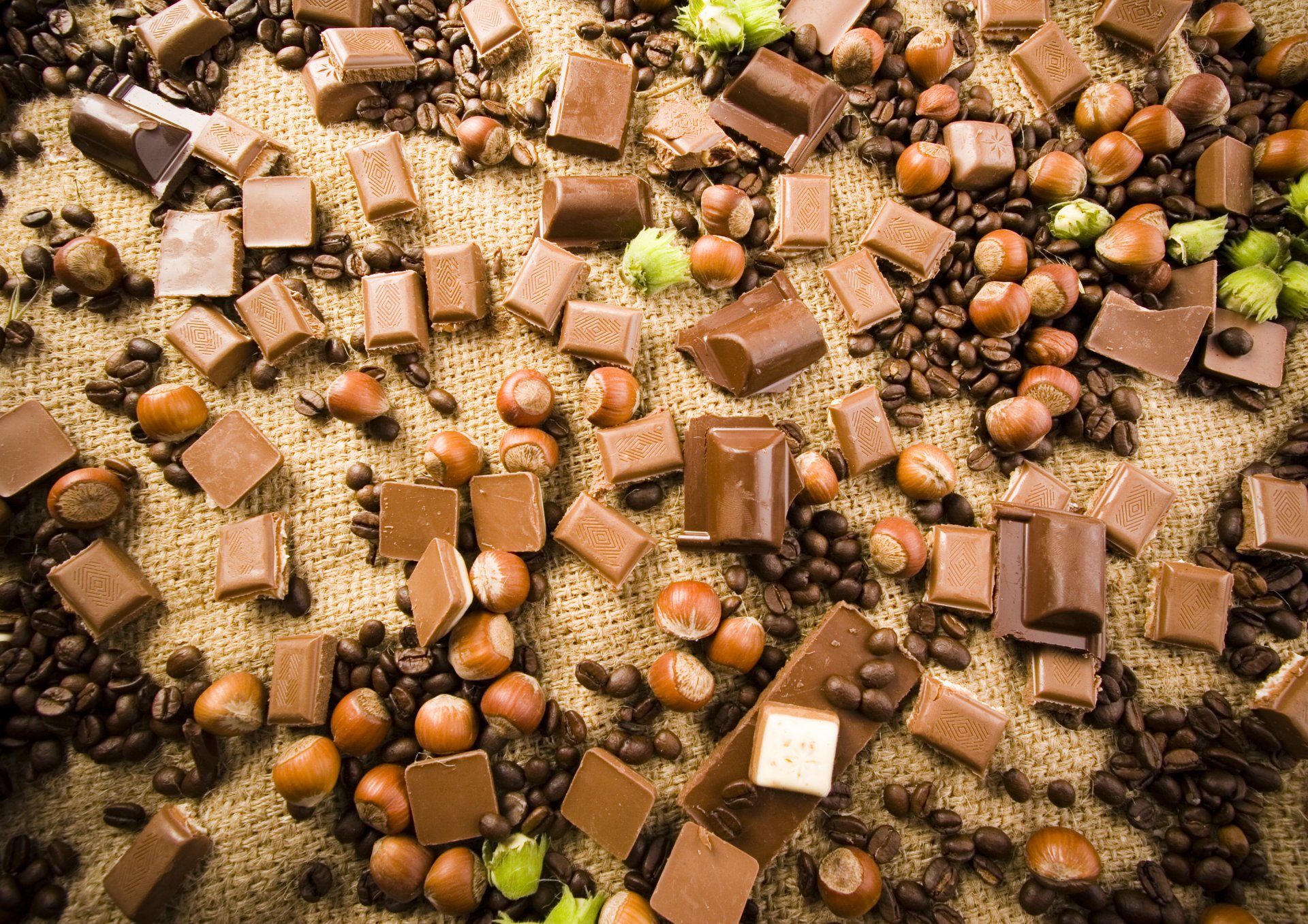 chocolat grains de café noisettes