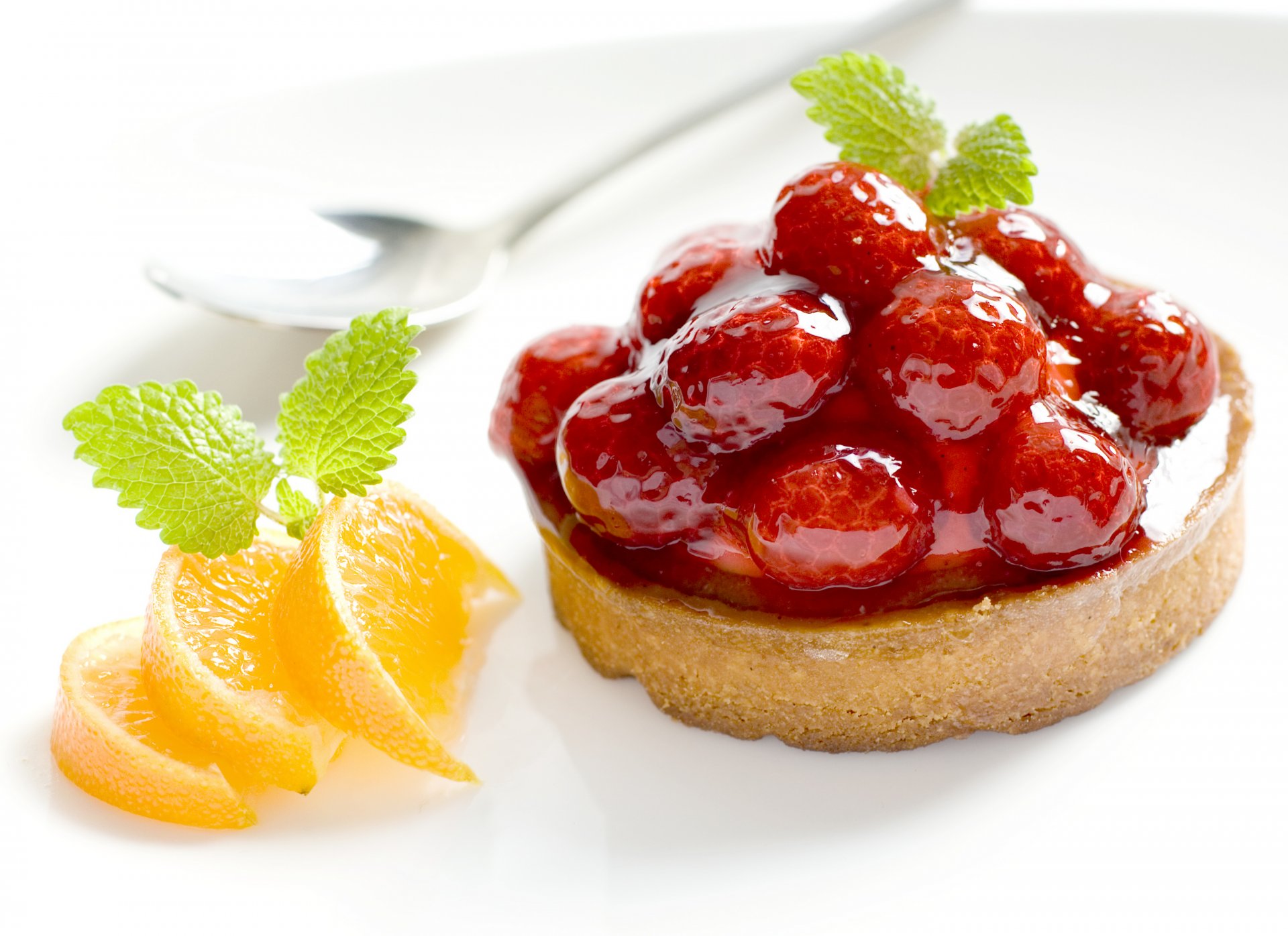 comida pastel mermelada bayas frambuesas gajos naranja dulce