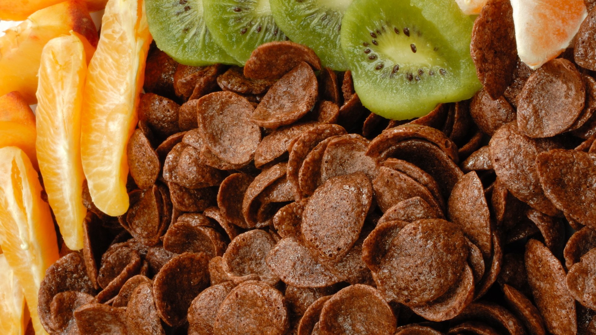 nourriture dessert sucré flocons de maïs chocolat fruits agrumes kiwi orange nourriture agrumes orange 1920x1080