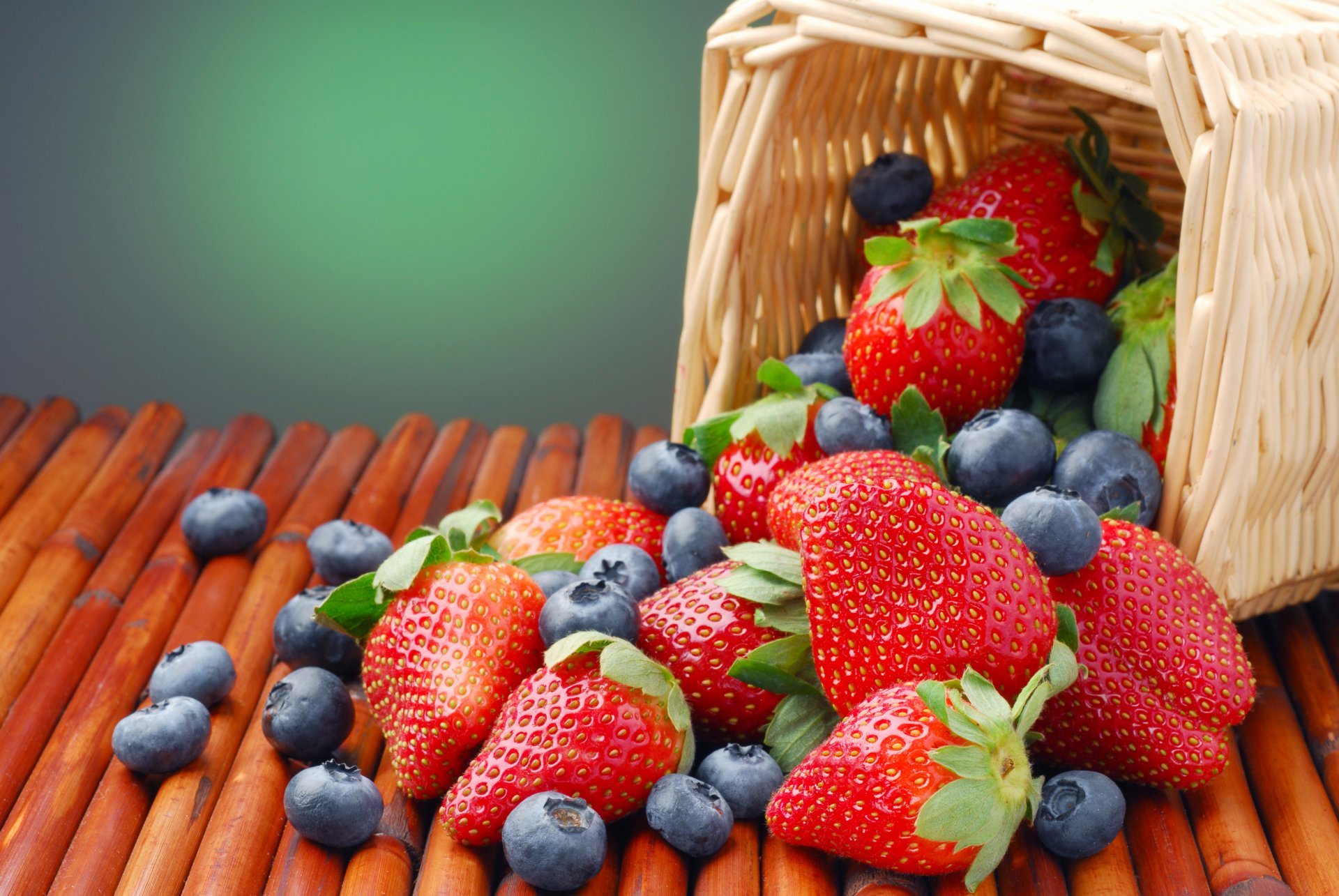 berries strawberry blueberries basket summer