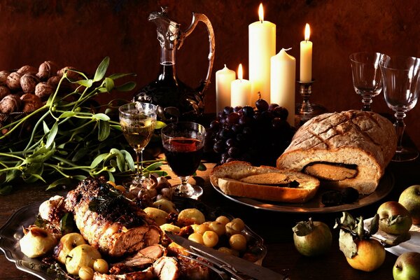Viande en rouleau nature morte est belle