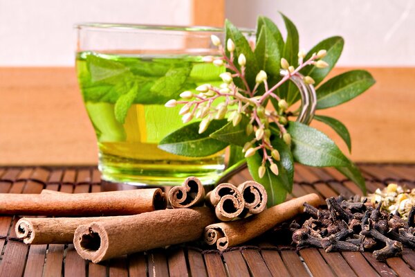 Thé revigorant à la menthe et à la cannelle