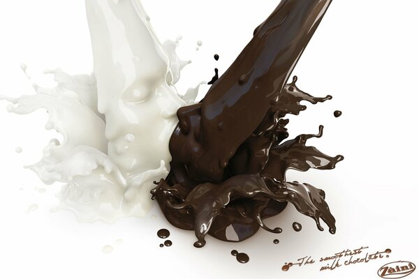 Facce di cioccolato bianco e nero. Bacio