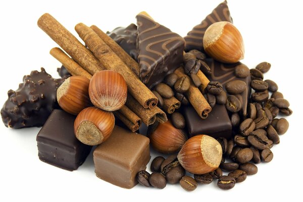 Chocolat cannelle noix et café