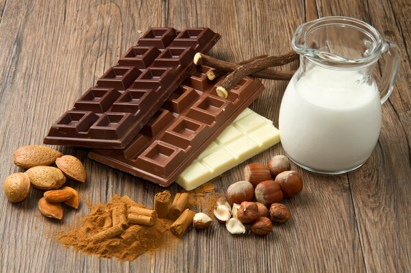 Carreaux de chocolat de différentes couleurs