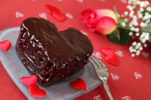 Dessert squisito cuore di cioccolato