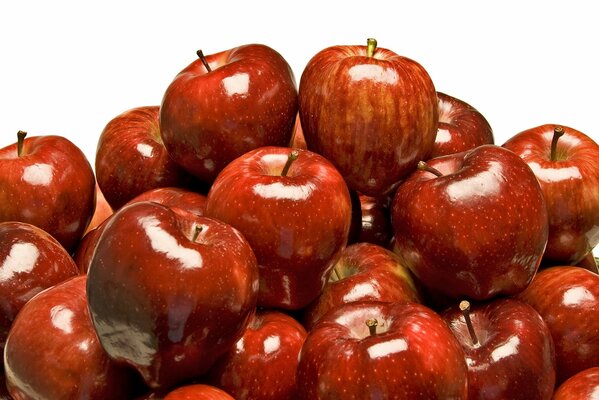 Photo of a scattering of red apples
