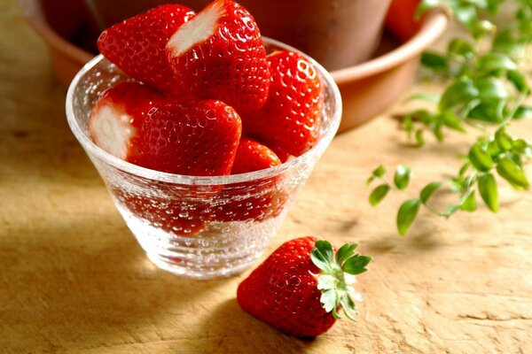 Delicious strawberries on the table